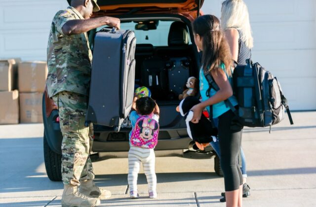 Soldier Traveling with Family