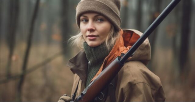 beautyful woman in hunting