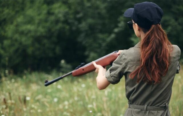 woman on shooting range